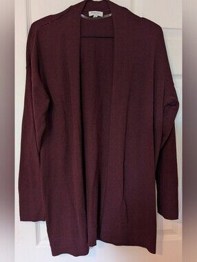 R Essentials Open-Front Cardigan Sweater - Maroon By Reitmans